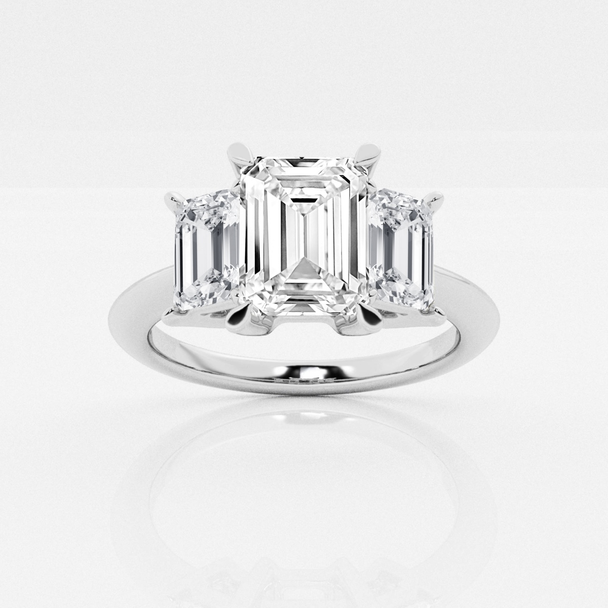 3 ctw Emerald Lab Grown Diamond Engagement Ring